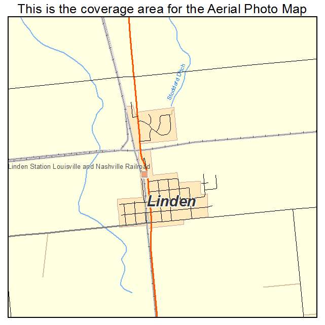 Linden, IN location map 