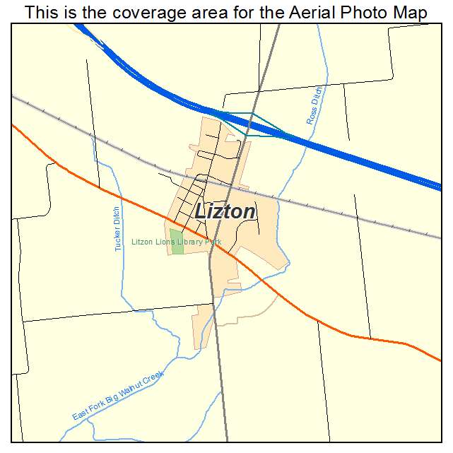 Lizton, IN location map 