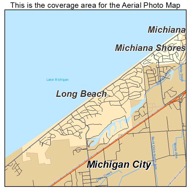 Long Beach, IN location map 