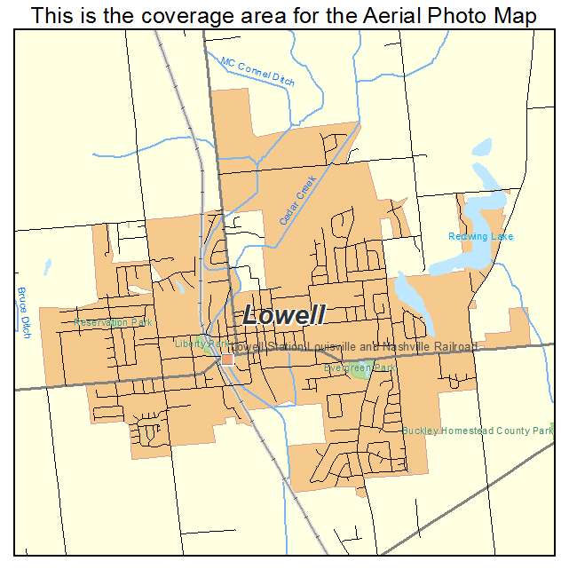 Lowell, IN location map 