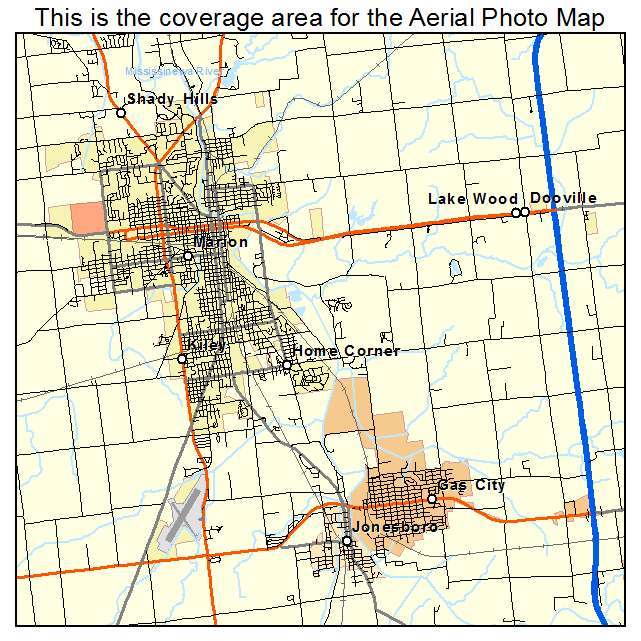 Marion, IN location map 