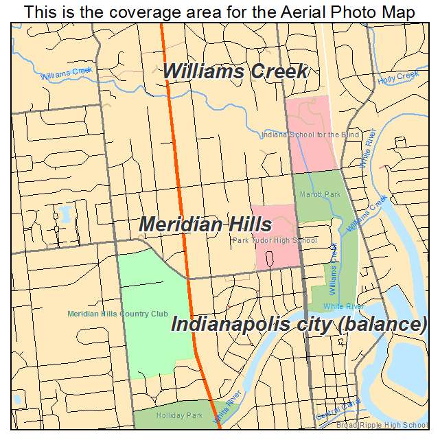 Meridian Hills, IN location map 