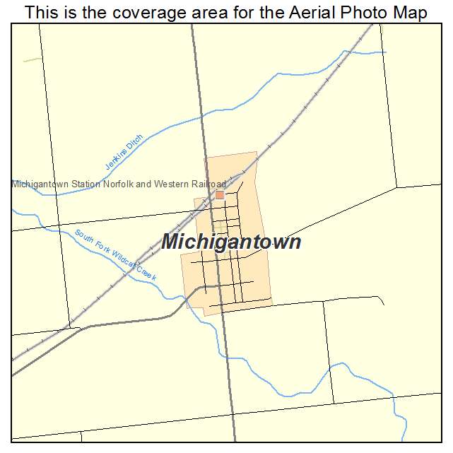 Michigantown, IN location map 