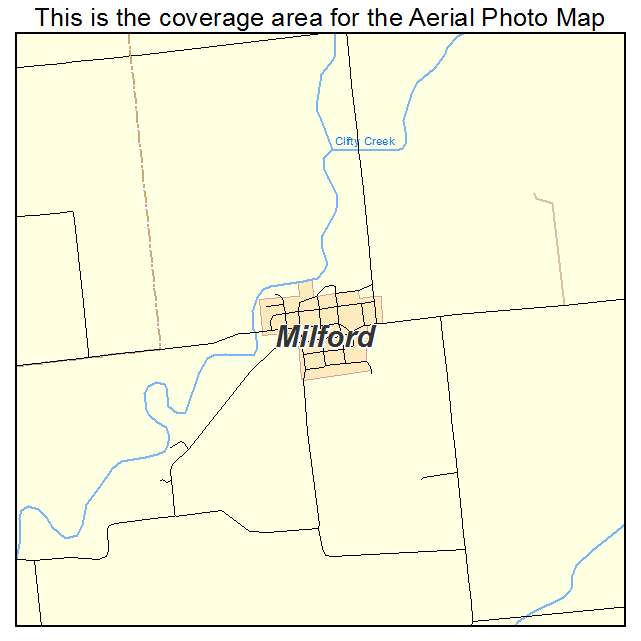 Milford, IN location map 