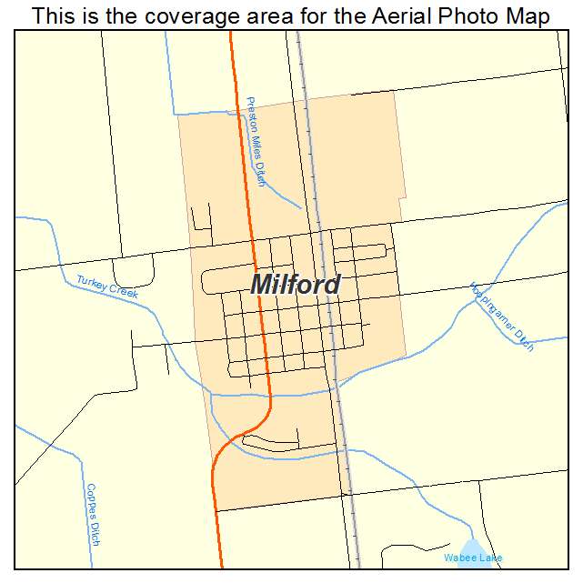 Milford, IN location map 