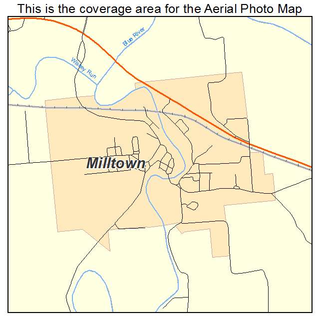 Milltown, IN location map 
