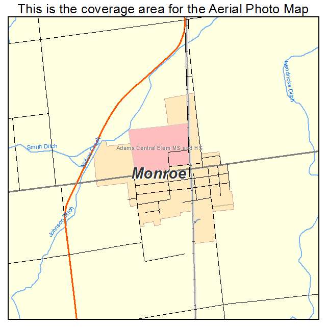 Monroe, IN location map 
