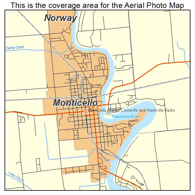 Monticello, IN location map 