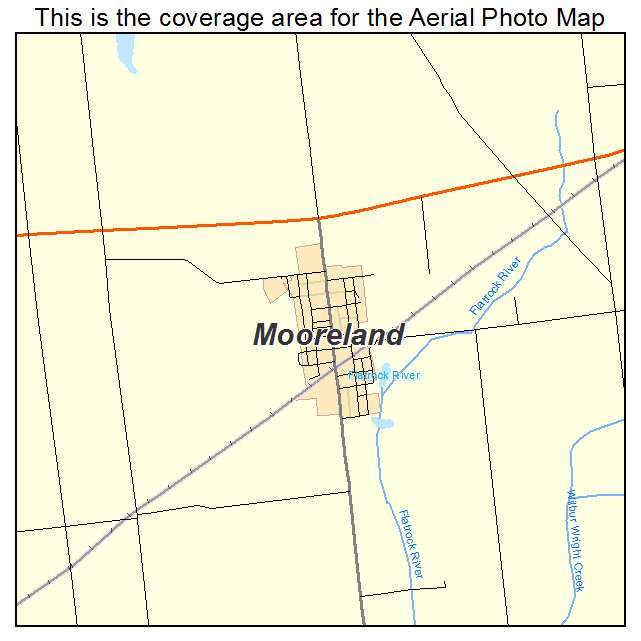 Mooreland, IN location map 