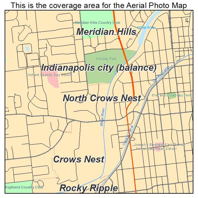 North Crows Nest, IN location map 