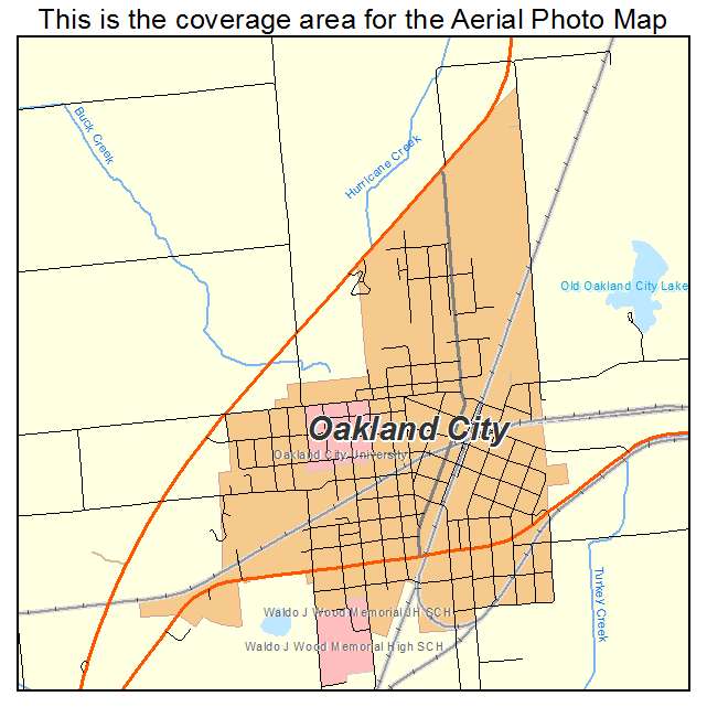 Oakland City, IN location map 