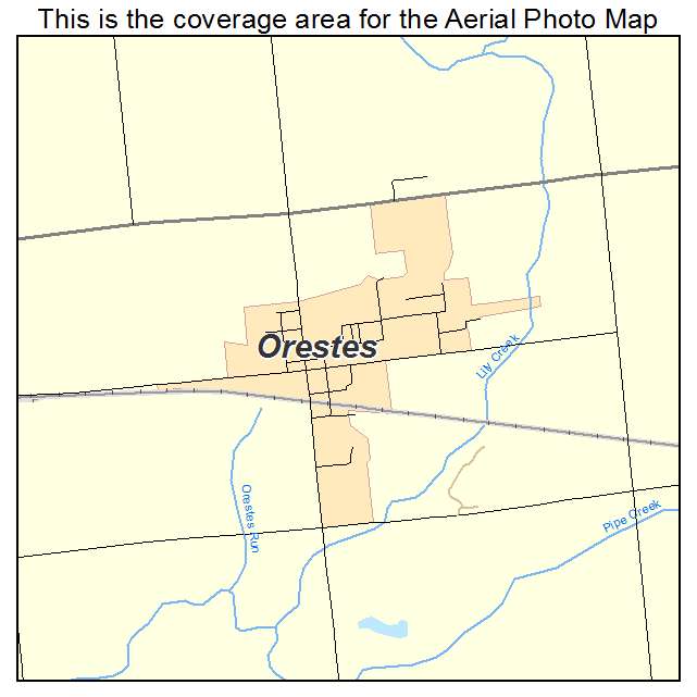 Orestes, IN location map 