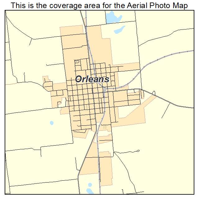 Orleans, IN location map 