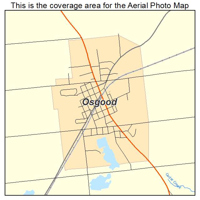 Osgood, IN location map 