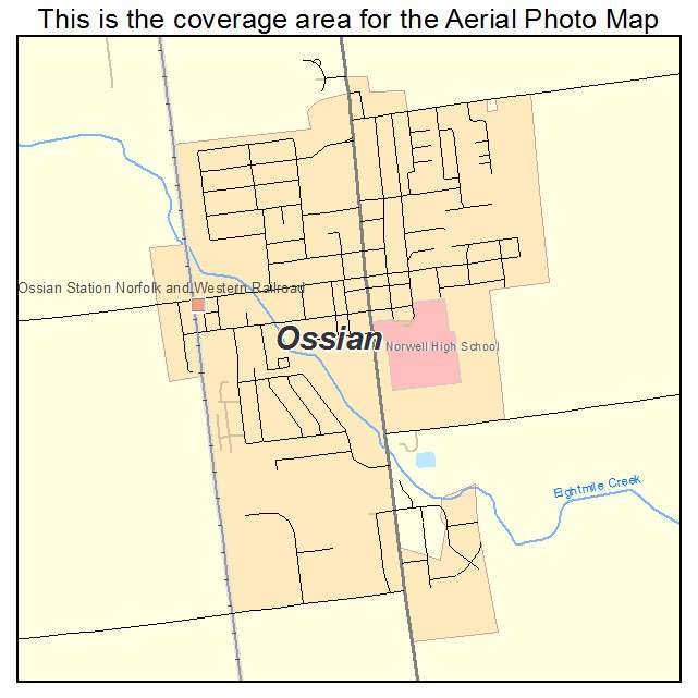 Ossian, IN location map 