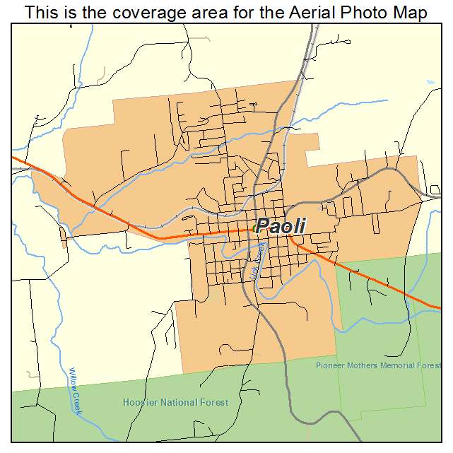 Paoli, IN location map 