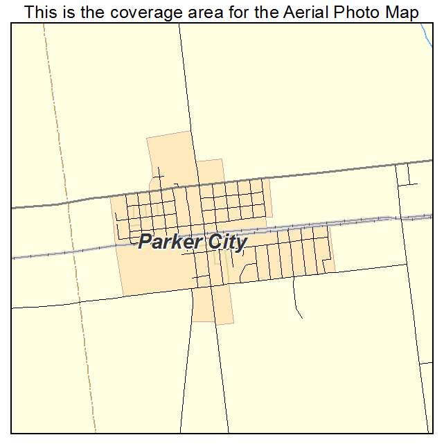 Parker City, IN location map 