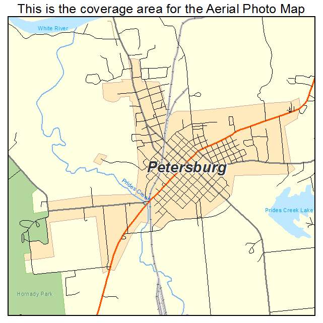 Petersburg, IN location map 