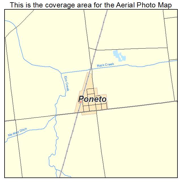 Poneto, IN location map 