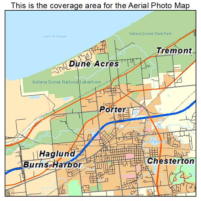 Porter, IN location map 