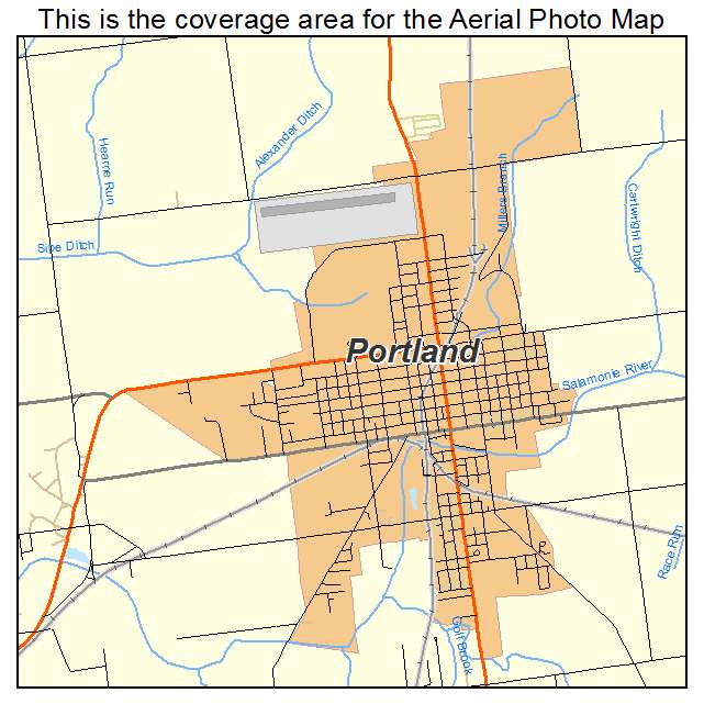 Portland, IN location map 