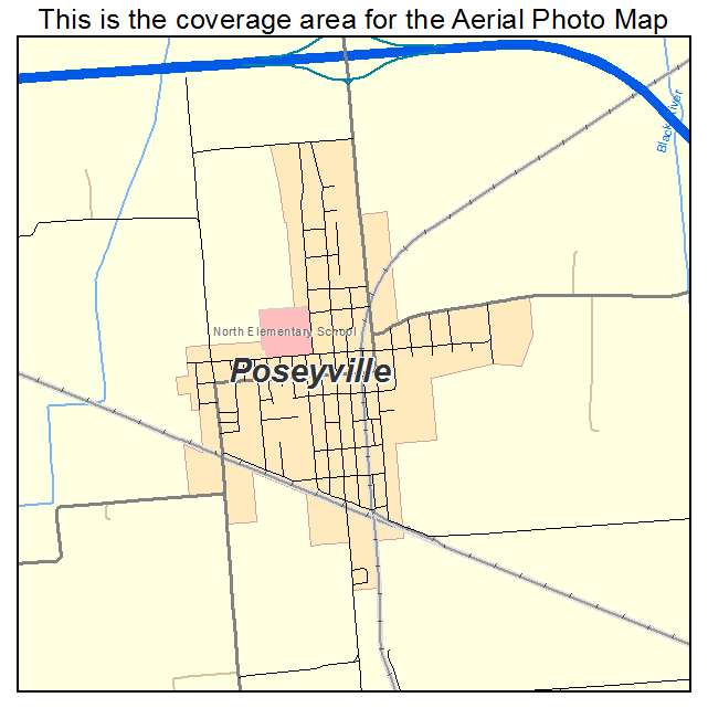 Poseyville, IN location map 