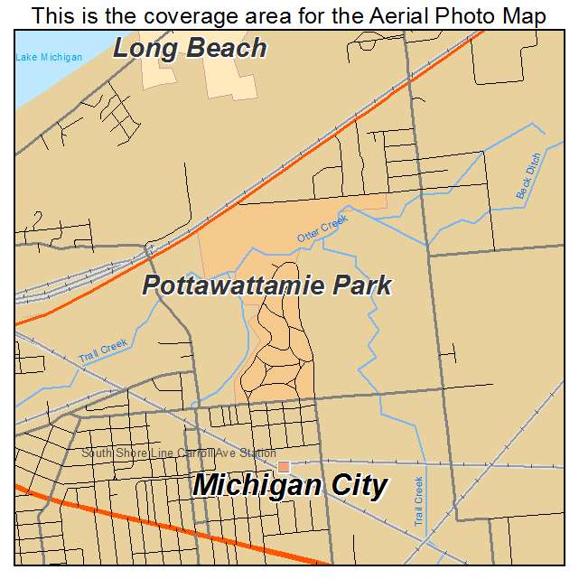 Pottawattamie Park, IN location map 