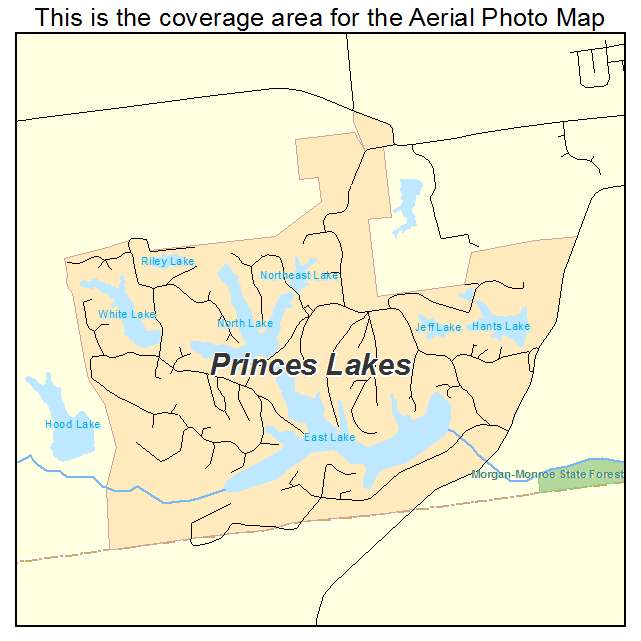 Princes Lakes, IN location map 