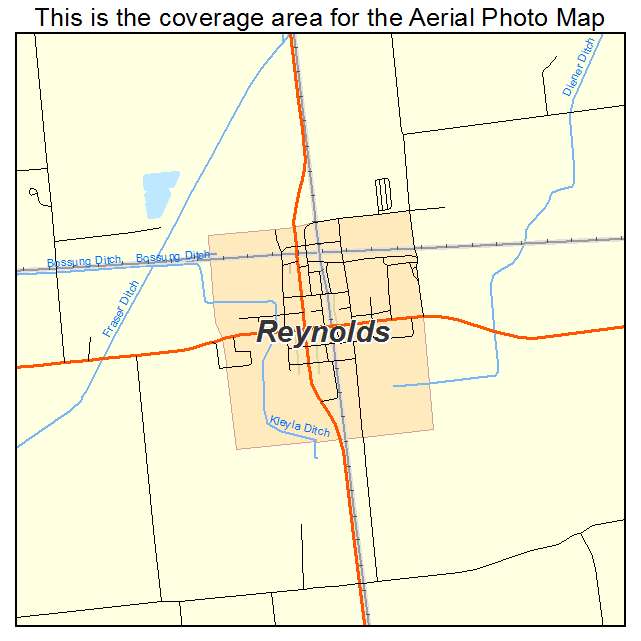 Reynolds, IN location map 