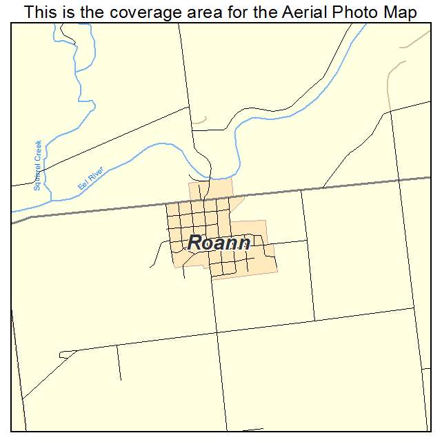 Roann, IN location map 