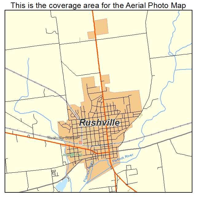 Rushville, IN location map 