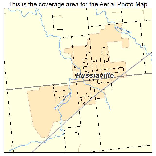 Russiaville, IN location map 