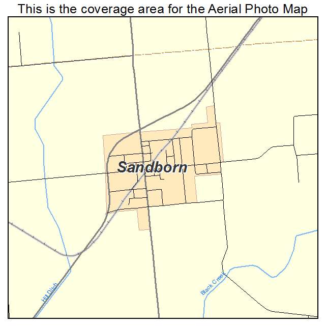 Sandborn, IN location map 