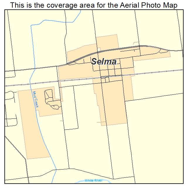 Selma, IN location map 