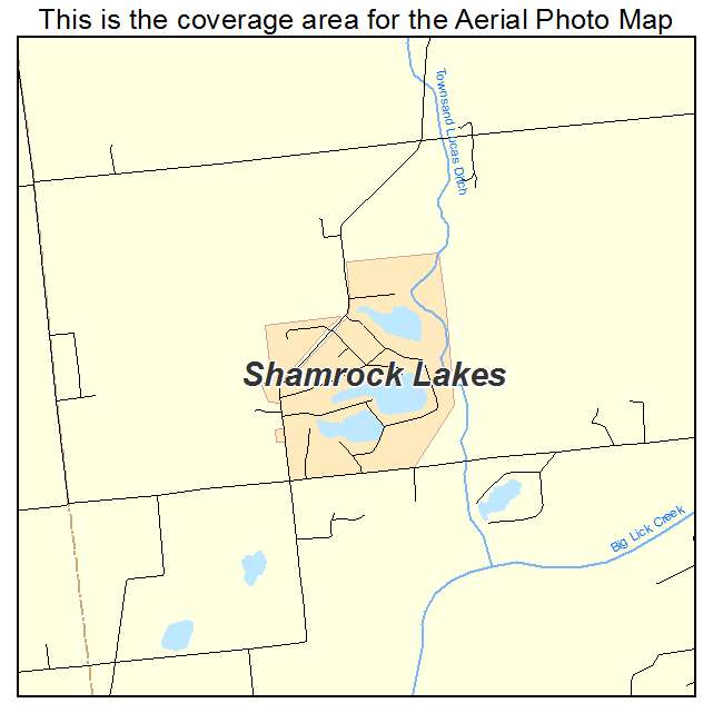 Shamrock Lakes, IN location map 