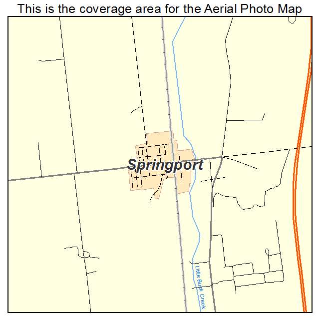 Springport, IN location map 