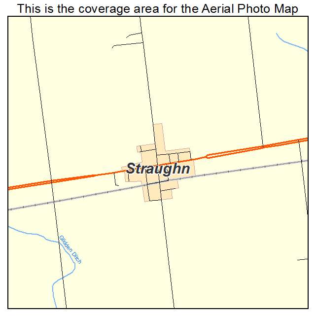 Straughn, IN location map 