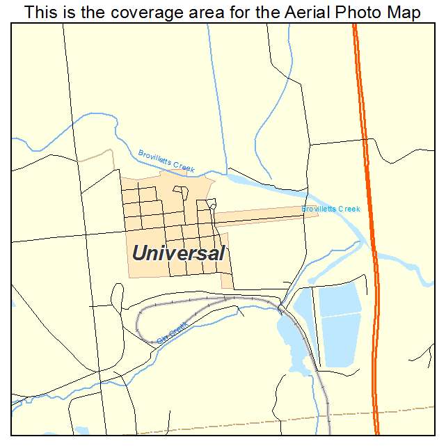Universal, IN location map 