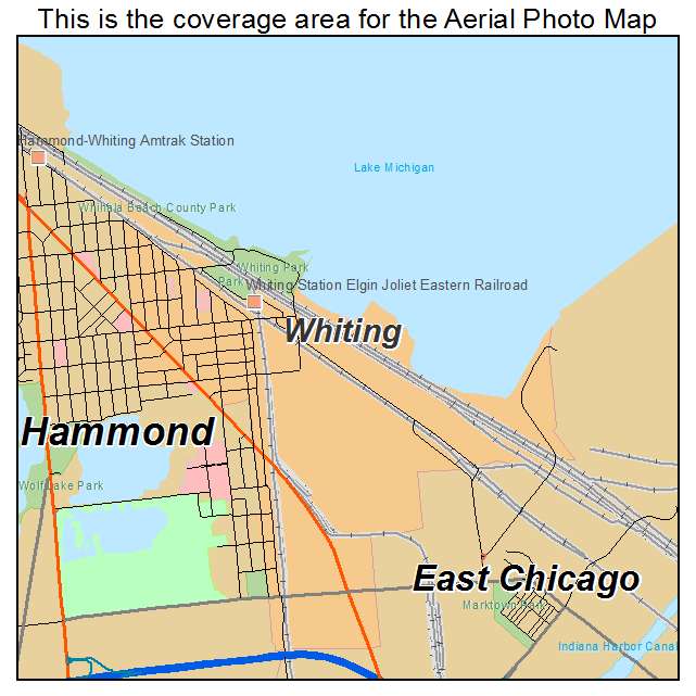 Whiting, IN location map 