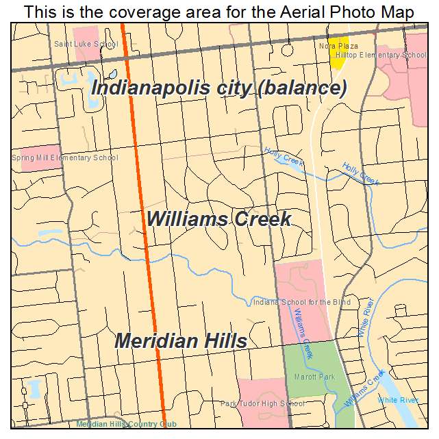 Williams Creek, IN location map 