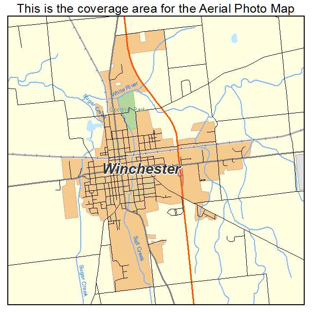 Winchester, IN location map 