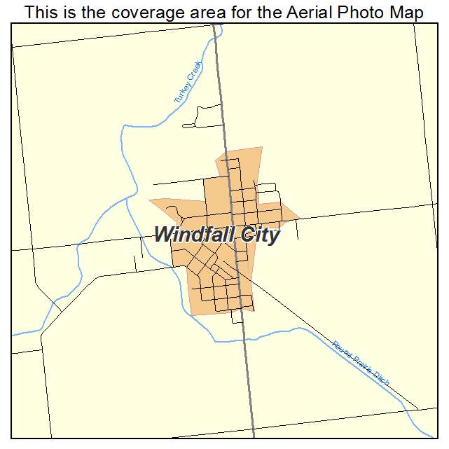 Windfall City, IN location map 