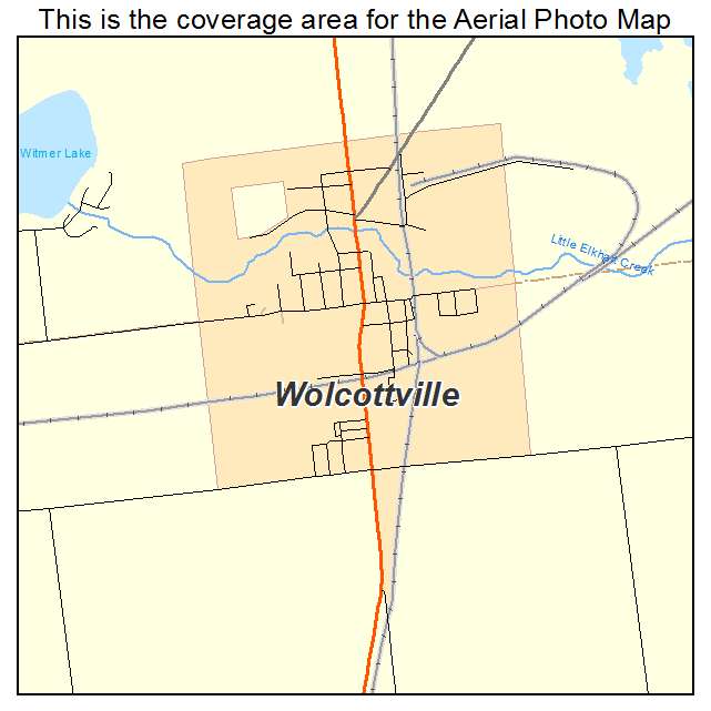 Wolcottville, IN location map 