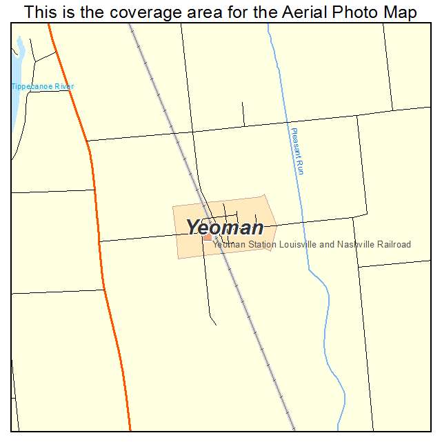 Yeoman, IN location map 