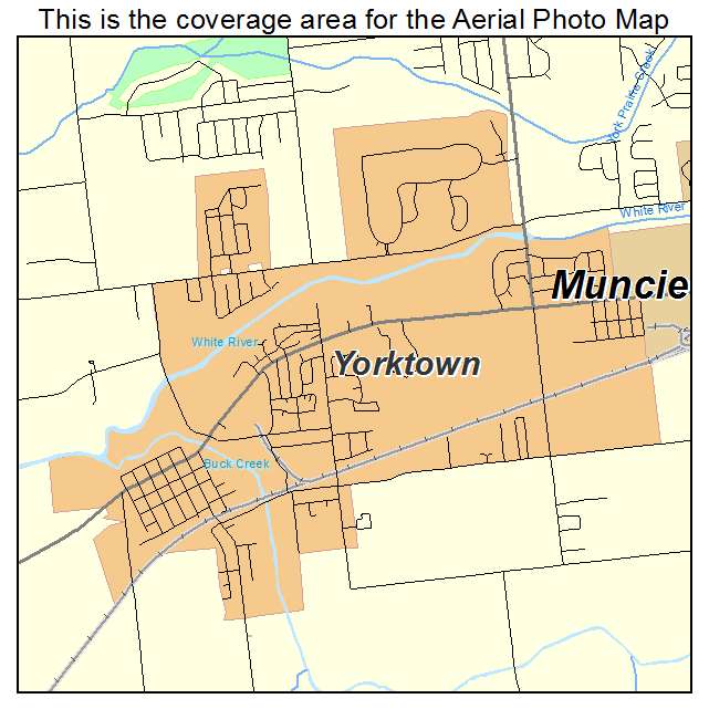 Yorktown, IN location map 