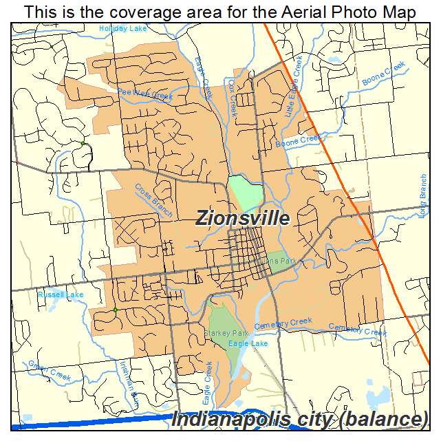 Zionsville, IN location map 