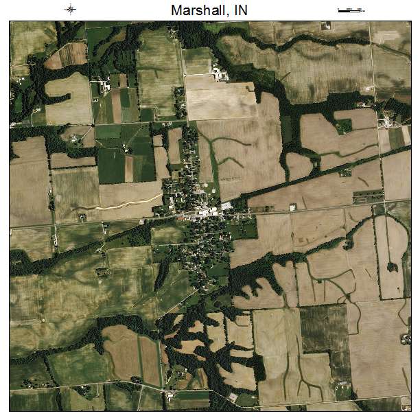 Marshall, IN air photo map