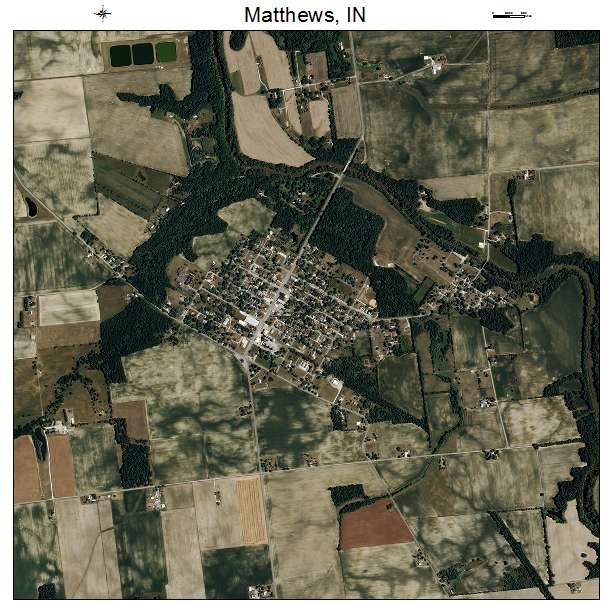 Matthews, IN air photo map