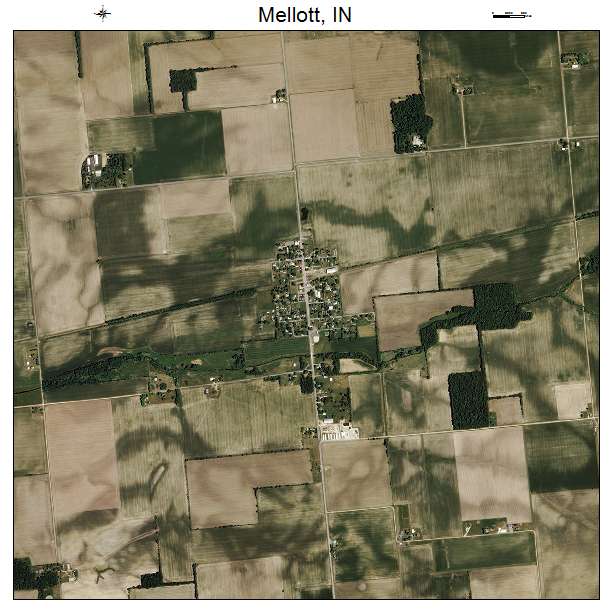 Mellott, IN air photo map