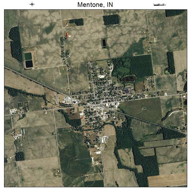Mentone, IN air photo map